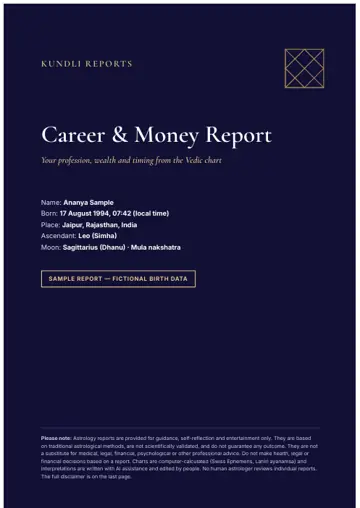 Cover of the sample Career & Money Report